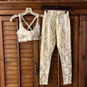 Gold and white activewear